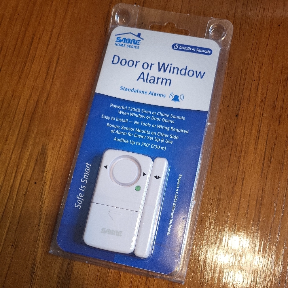 Sabre Home Series Security Wireless Door or Window Alarm 120 dB Siren New in Box